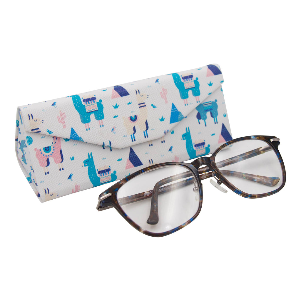 Alpaca Print Vegan Leather Glasses Case