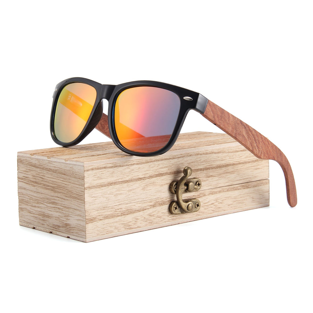 Handmade Papago Sunset Magnolias sunglasses with recycled wooden frames, featuring a stylish and eco-friendly design.