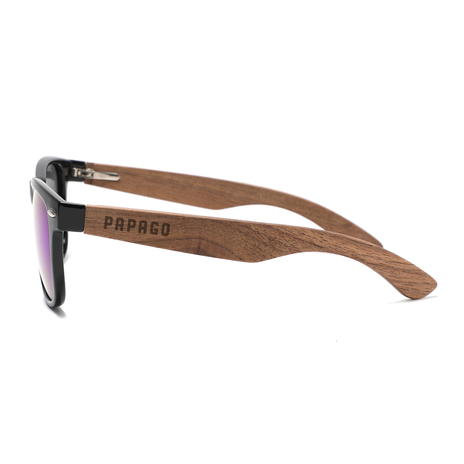 Papago Violet Magnolias sunglasses logo on a black background, featuring a stylish and vibrant design with magnolia flower graphics.