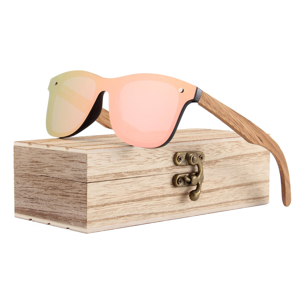 Papago Coral Ventures handmade recycled wooden sunglasses with dark lenses, eco-friendly and stylish accessory.