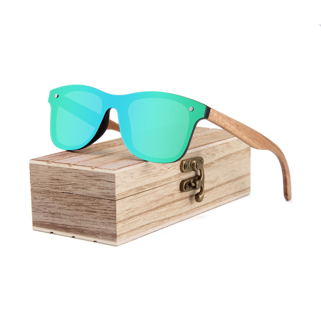 Papago Cerulean Ventures handmade recycled wooden sunglasses with sleek design and natural wood finish.