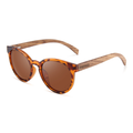 Papago Tortoise Lidos sunglasses with handmade recycled wooden frames and tortoise-patterned lenses.