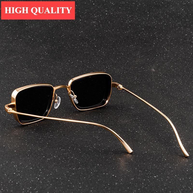 Vintage retro steampunk sunglasses by Stevvex featuring dark tinted lenses and brass-tone metal frames.
