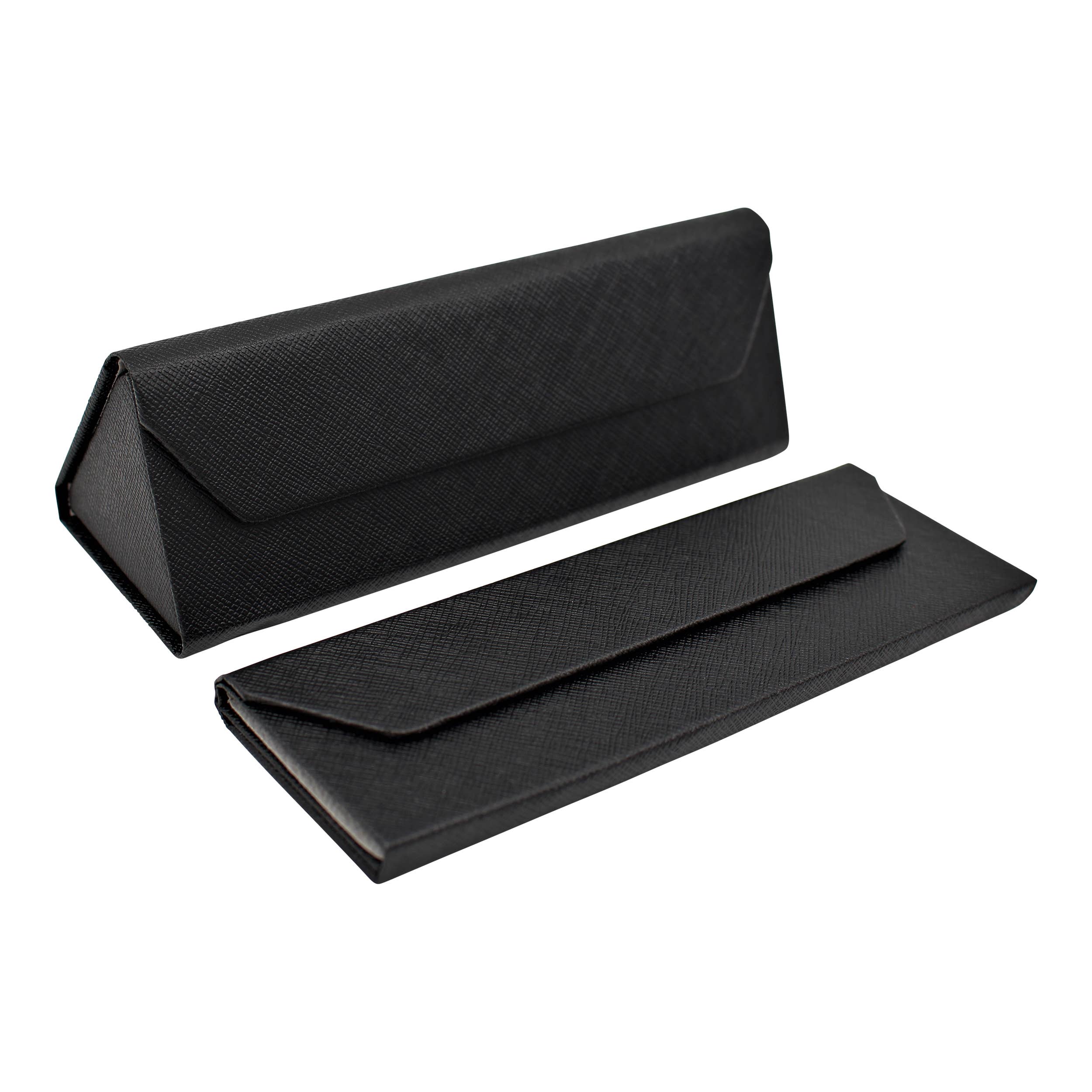 Small Black Vegan Leather Glasses Case