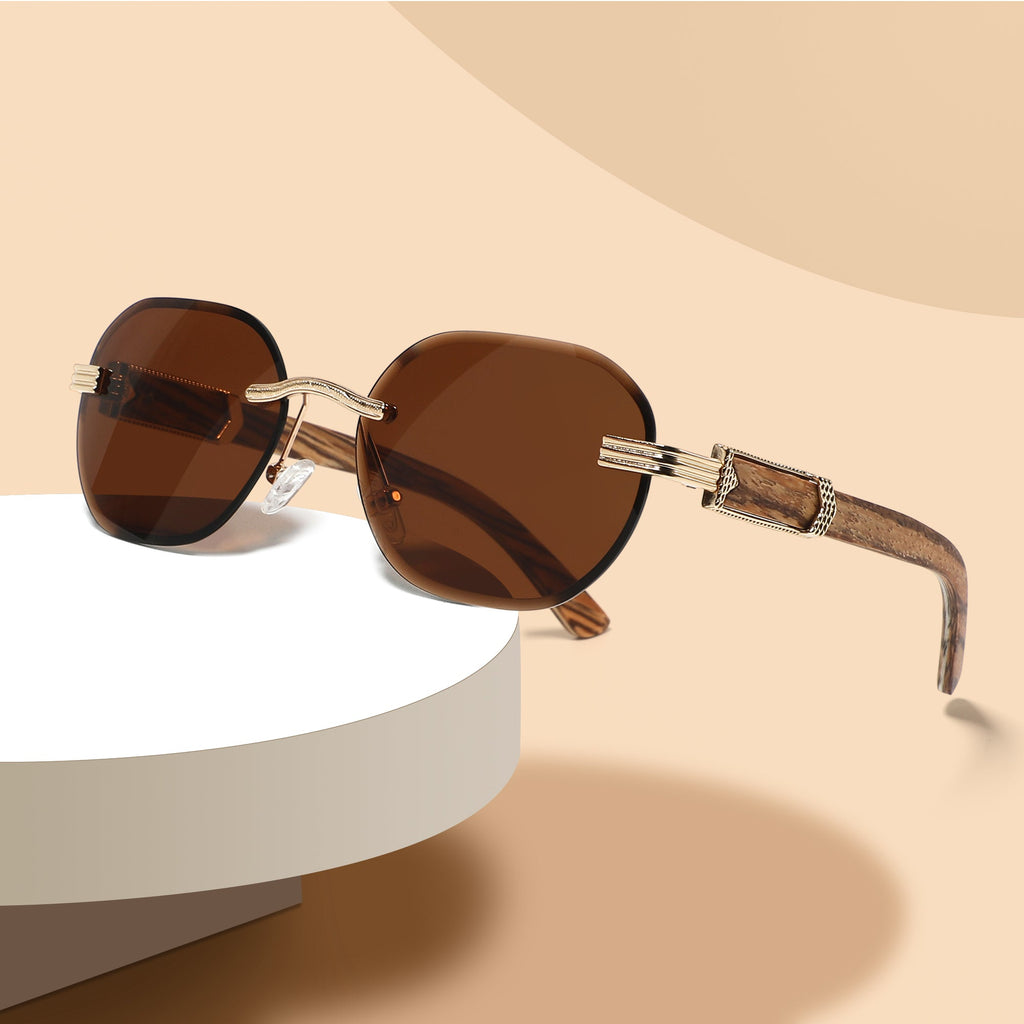 Papago Amber Agassiz handmade wooden sunglasses with amber-tinted lenses and recycled wood frame, stylish and eco-friendly eyewear.