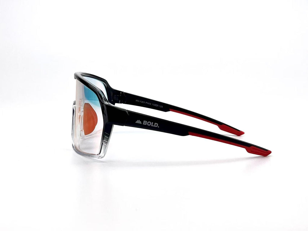 BOLD Drift photochromic sunglasses with outdoor-friendly design, featuring tinted lenses that adjust to light conditions.