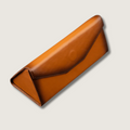 Rustic brown leather sunglasses case by LEATHERE, designed for eyewear accessories with a sleek, durable exterior.