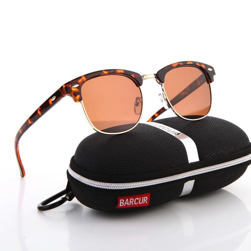Stevvex Barcur polarized retro sunglasses with UV400 protection, featuring a stylish frame and dark tinted lenses.