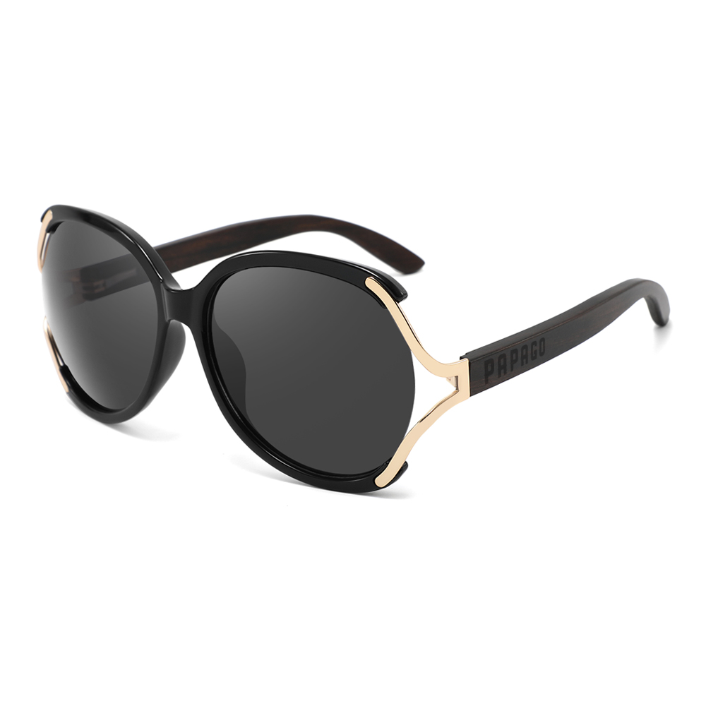 Papago Obsidian Halos sunglasses with sleek black frames and dark tinted lenses, stylish eyewear for sun protection.
