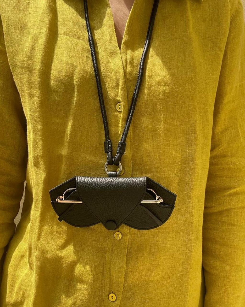 Noir Wearable Sunglass Case – Upcycled Leather | Econock