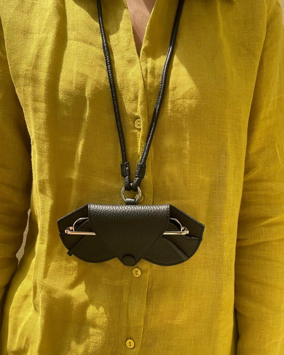 Noir Wearable Sunglass Case – Upcycled Leather | Econock
