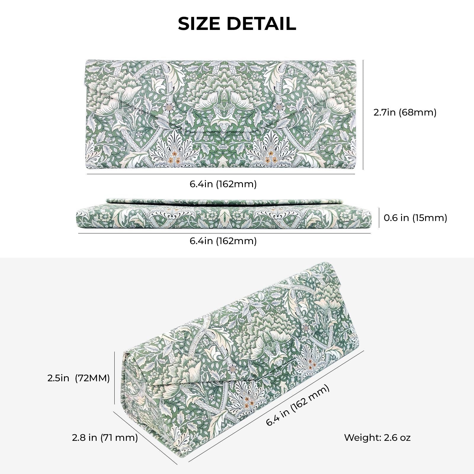 Bicycle Print Vegan Leather Glasses Case