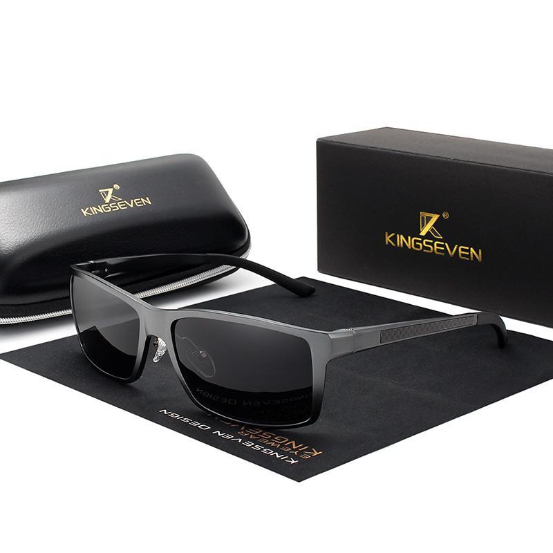 Unisex Stevvex polarized sunglasses with aluminum magnesium frame and UV400 protection, featuring dark tinted lenses.