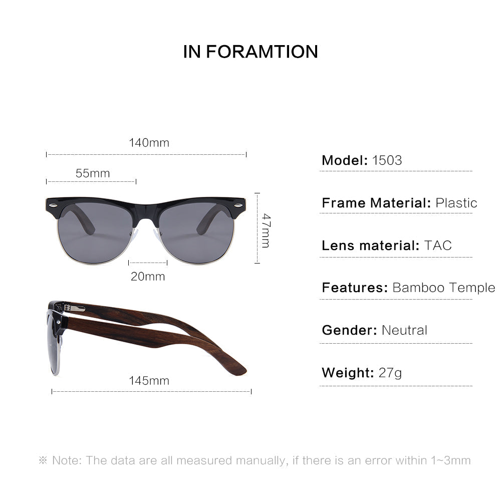 Handmade Papago Ebony Wood Newberries sunglasses with recycled wooden frames and dark tinted lenses.
