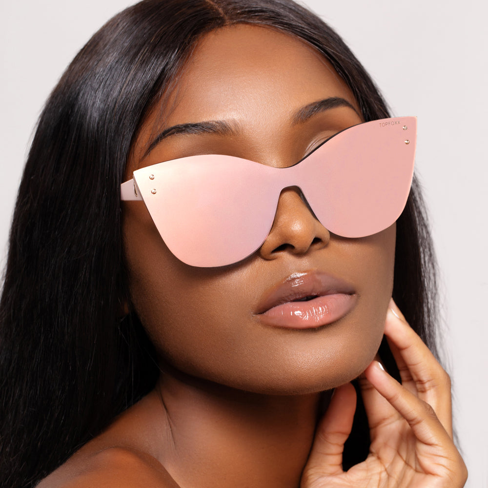 TopFoxx Venice 2 Rose Gold Aviator Sunglasses