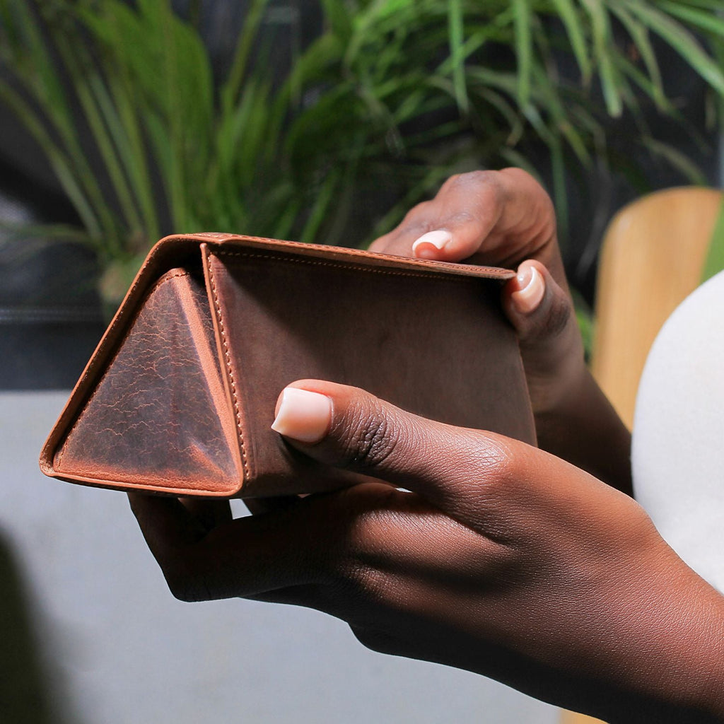 Dark brown luxury leather sunglasses case from LEATHERE, designed for eyewear accessories with a sleek, high-quality appearance.