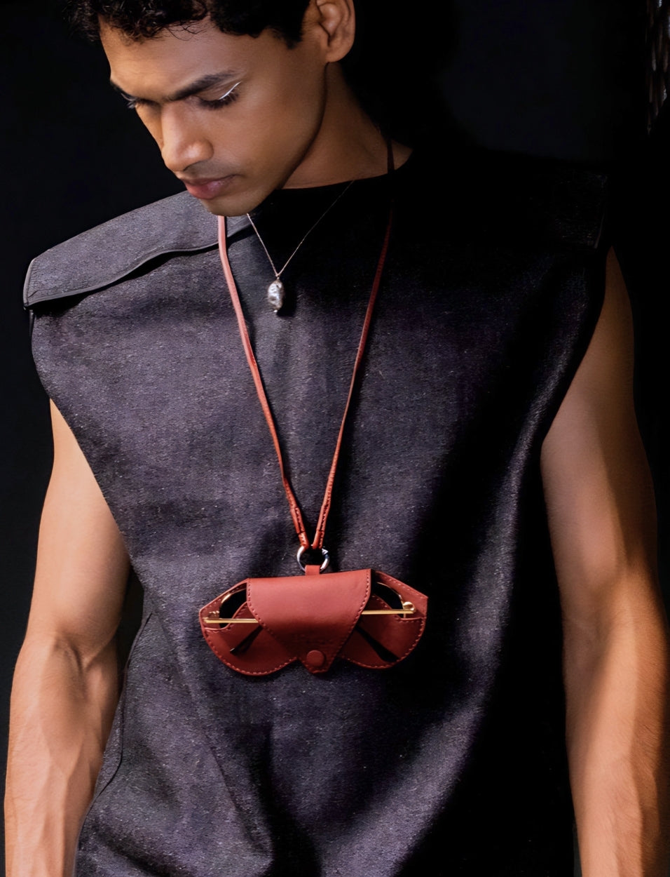 Noir Wearable Sunglass Case – Upcycled Leather | Econock