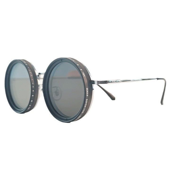 9-Speed Adjustable UV Polarized Sunglasses | TAC Lens, Vintage Round Frame