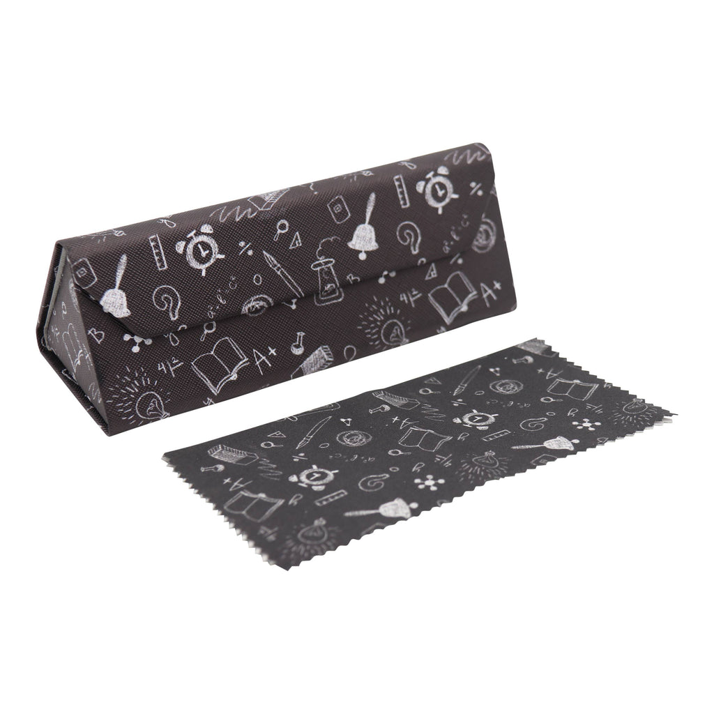 Science Print Vegan Leather Glasses Case