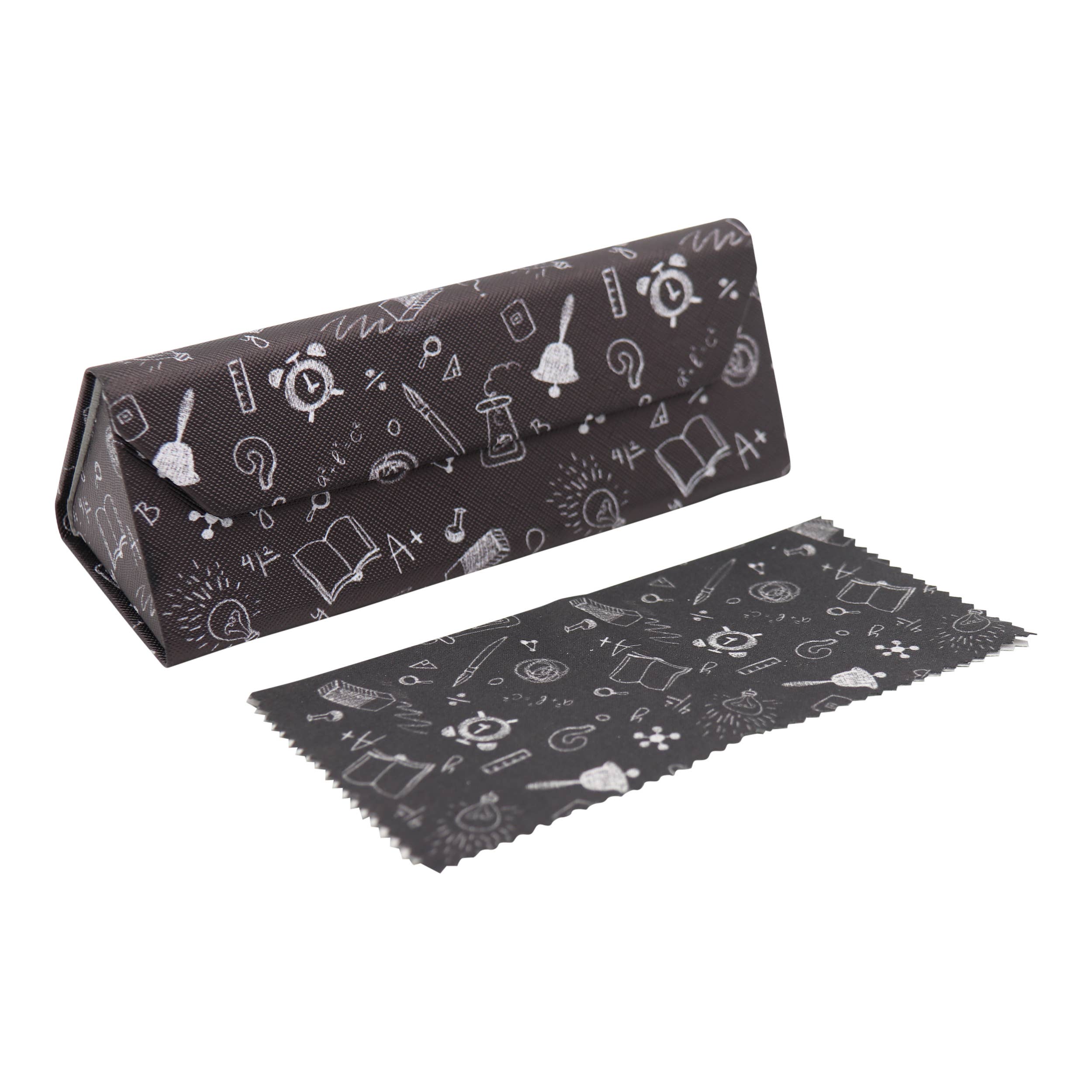 Science Print Vegan Leather Glasses Case