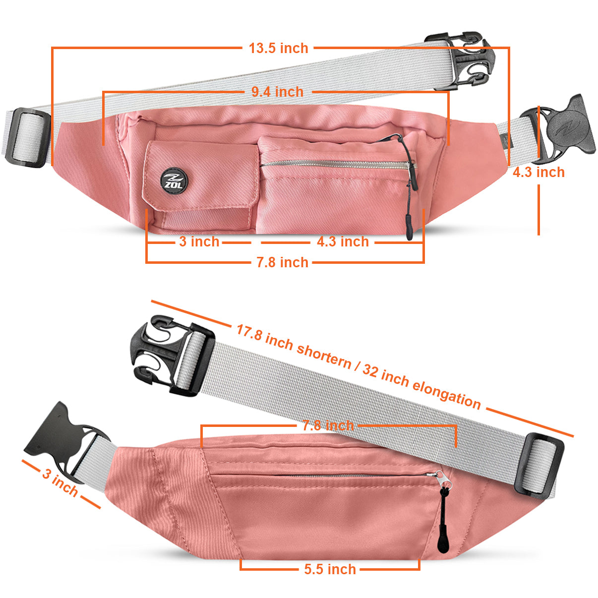 Zol Adventure Waist Bag – Sunglass Storage & Multi-Pocket Fanny Pack
