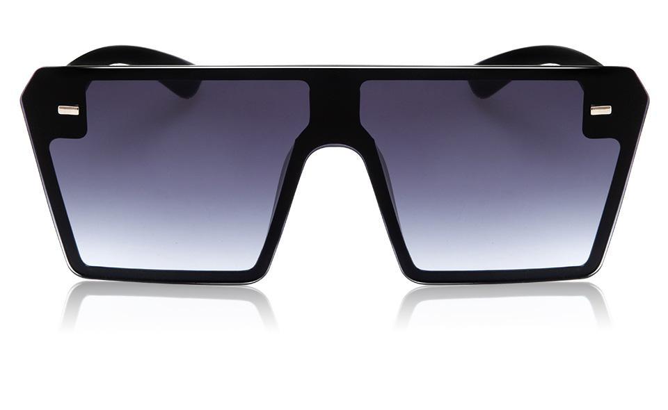 Stylish oversized square Stevvex UV400 sunglasses with modern design, large tinted lenses, and thick black frames.