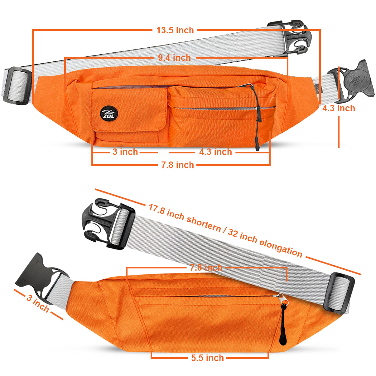 Zol Adventure Waist Bag – Sunglass Storage & Multi-Pocket Fanny Pack
