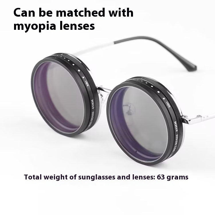 9-Speed Adjustable UV Polarized Sunglasses | TAC Lens, Vintage Round Frame