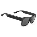 Social Buzz eSIMs polarized music sunglasses with built-in earphones, stylish black sunglasses with integrated audio features.