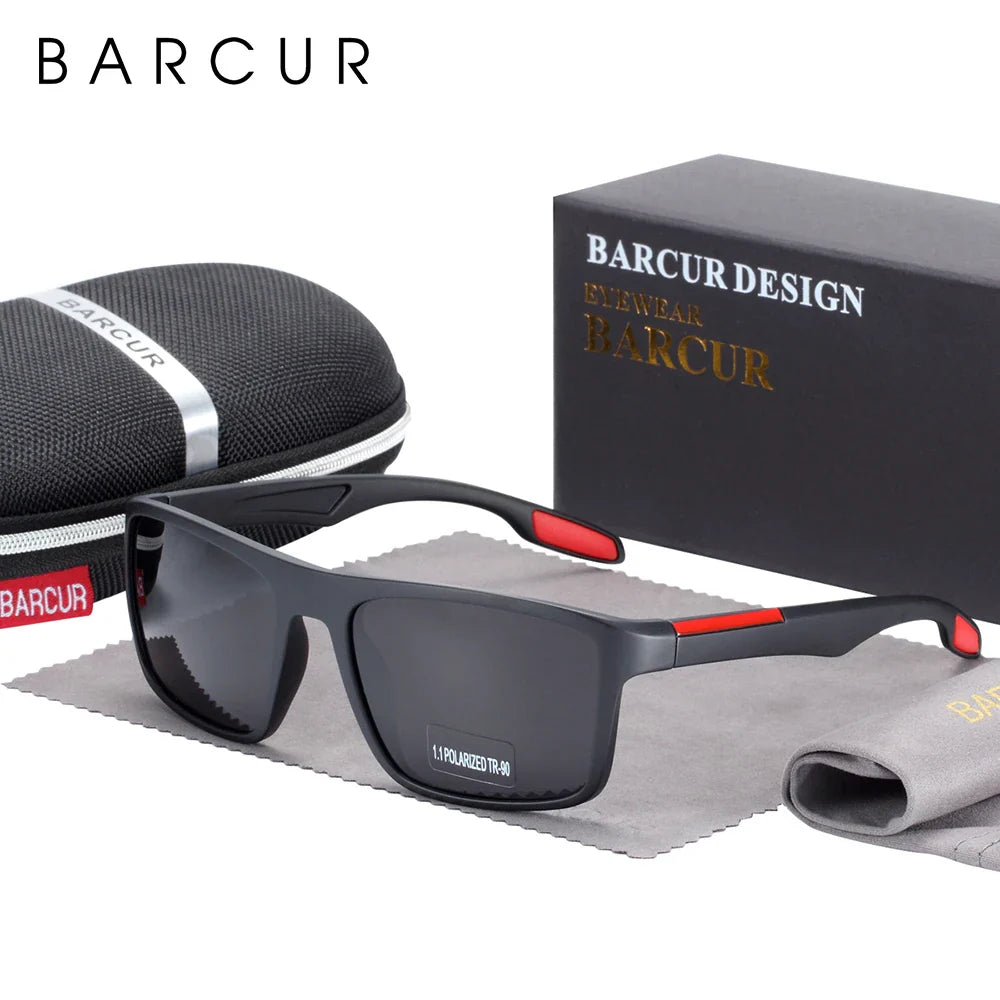 Stevvex BARCUR TR90 ultralight polarized UV400 sunglasses with sleek frame and tinted lenses, designed for sun protection.