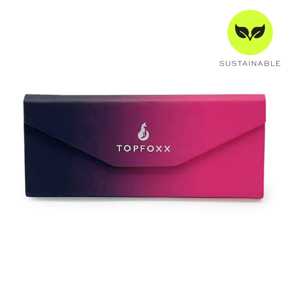 TopFoxx Pink Faded Hard Sunglasses Case — Gradient Style, Rigid Protection