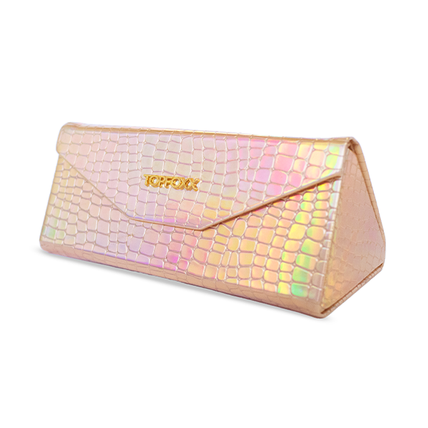 TopFoxx Nude Foldable Holographic Sunglasses Case — Iridescent & Lightweight