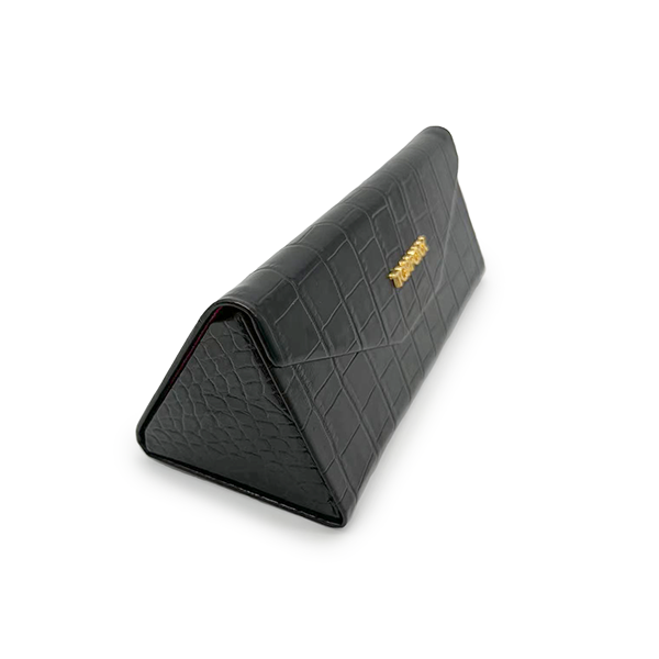 TopFoxx Black Faux Crocodile Hard Sunglasses Case — Classic Texture, Maximum Protection