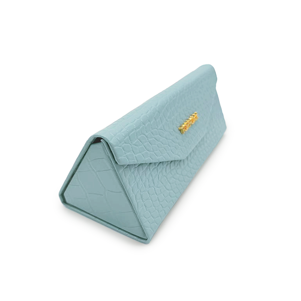 TopFoxx Turquoise Faux Crocodile Hard Sunglasses Case — Structured Protection