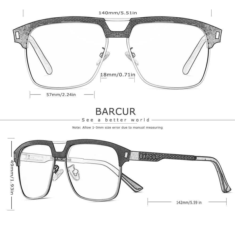 BARCUR Polarized Square Sunglasses – UV400 Men's