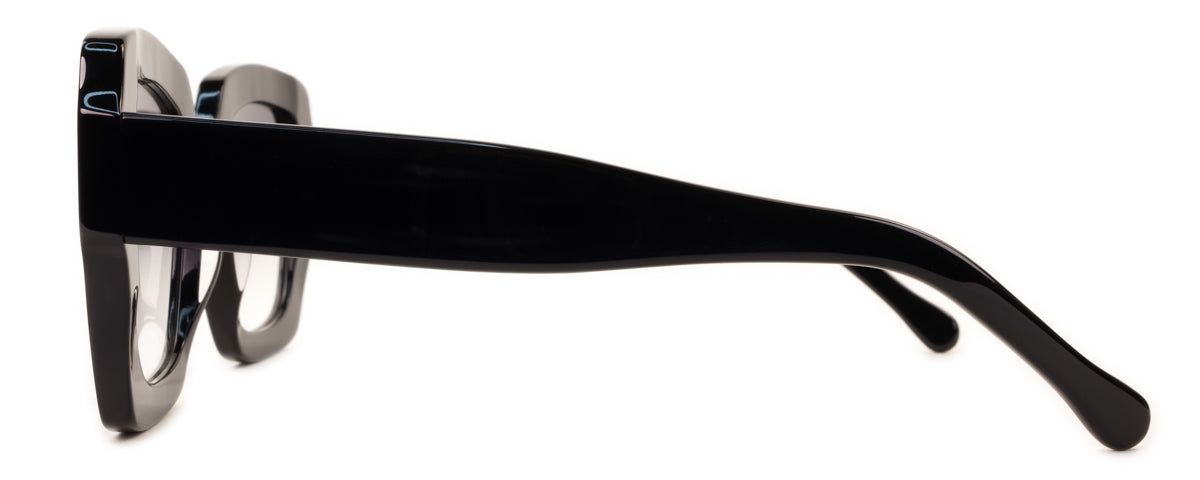 Ann Oversized Round Sunglasses – Italian-Made, Black Frame | Benny's Eyewear