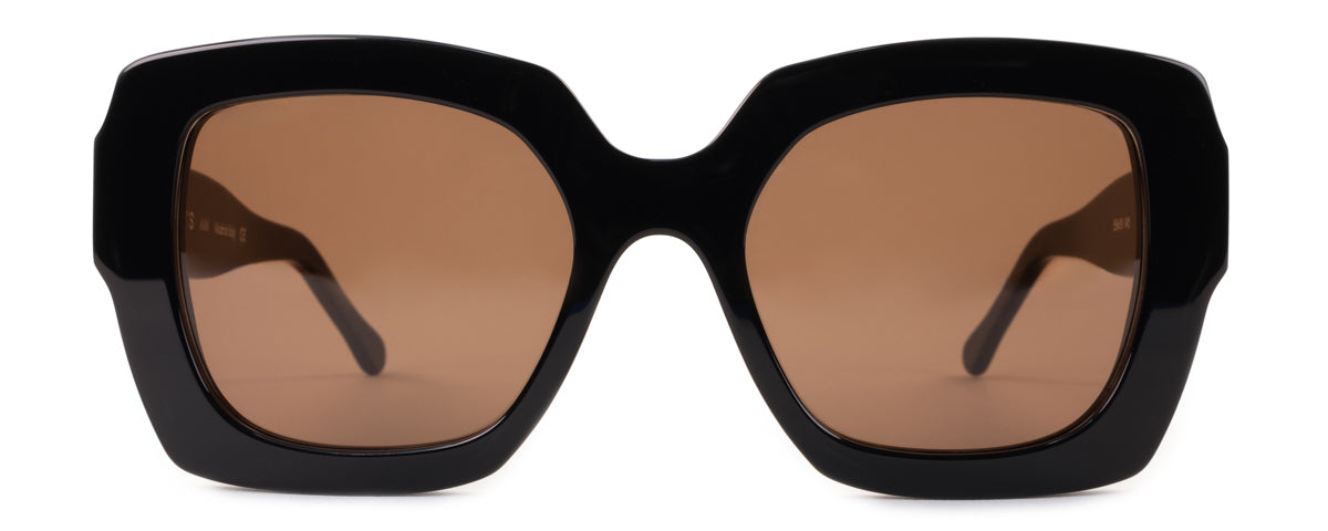 Ann Oversized Round Sunglasses – Italian-Made, Black Frame | Benny's Eyewear