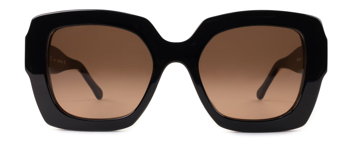 Ann Oversized Round Sunglasses – Italian-Made, Black Frame | Benny's Eyewear