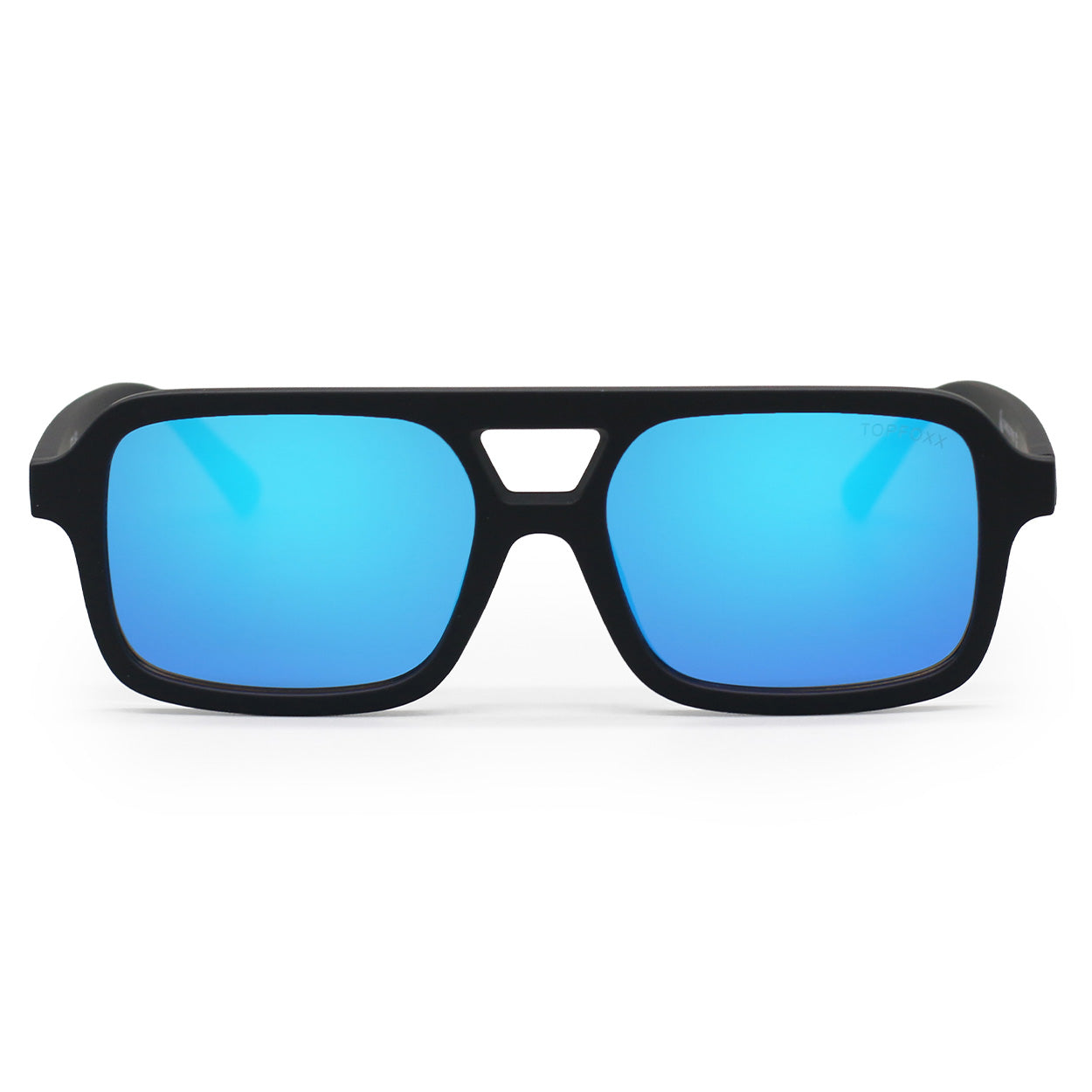 TopFoxx Atlas Mirrored Blue Square Sunglasses