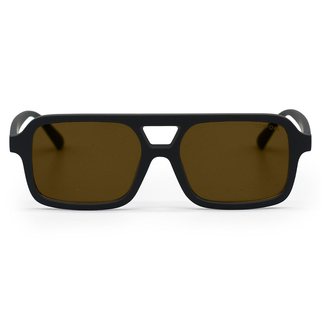 TopFoxx Atlas Black Square Sunglasses