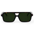 Atlas Green Tortoise Square Sunglasses — Architectural Frames, UV400 Protection