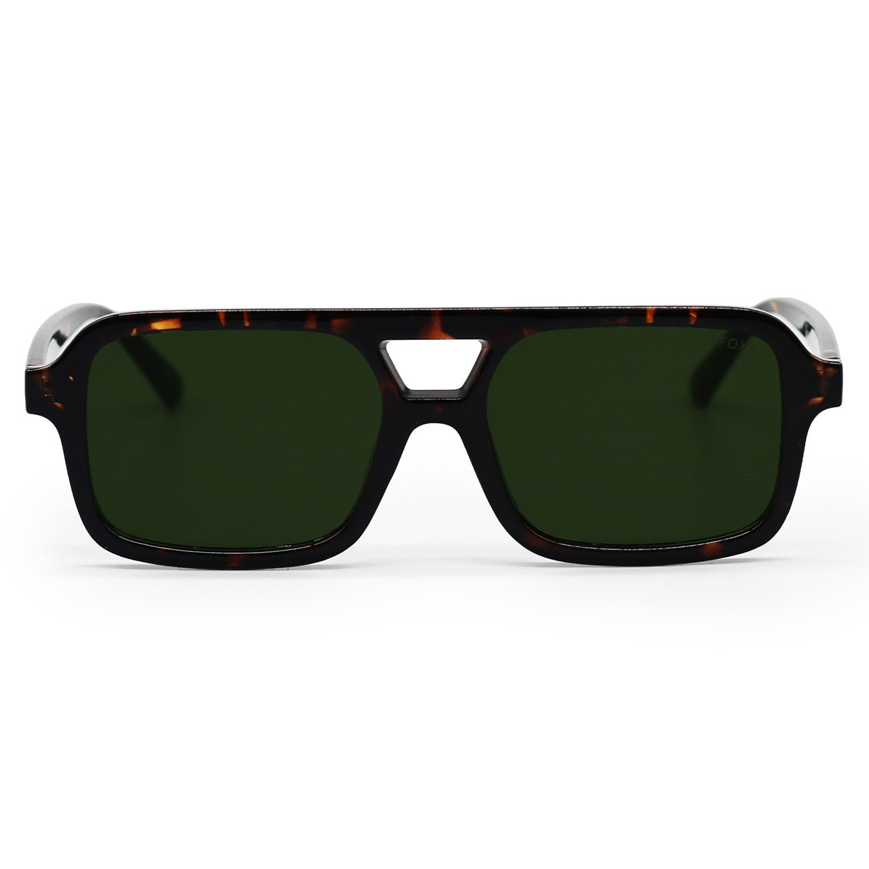 Atlas Green Tortoise Square Sunglasses — Architectural Frames, UV400 Protection