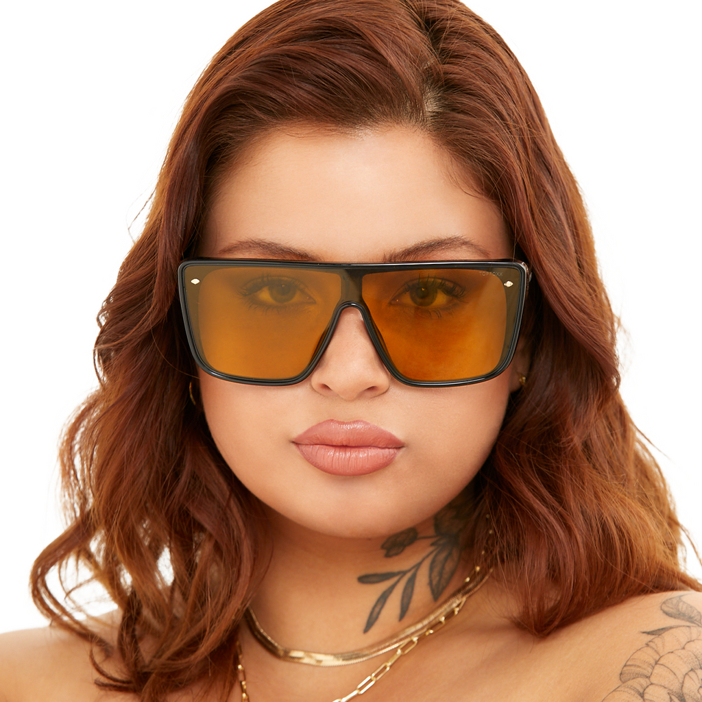 TopFoxx Sustainable Rayz Yellow Square Sunglasses