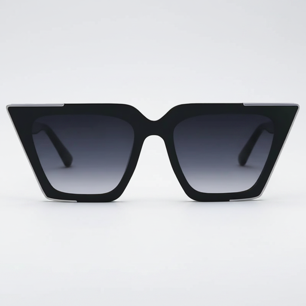 The CEO - Black Faded Black Lens Cateye Sunglasses