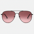TopFoxx Farrah Black Frame Ruby Lens Square Aviator Sunglasses