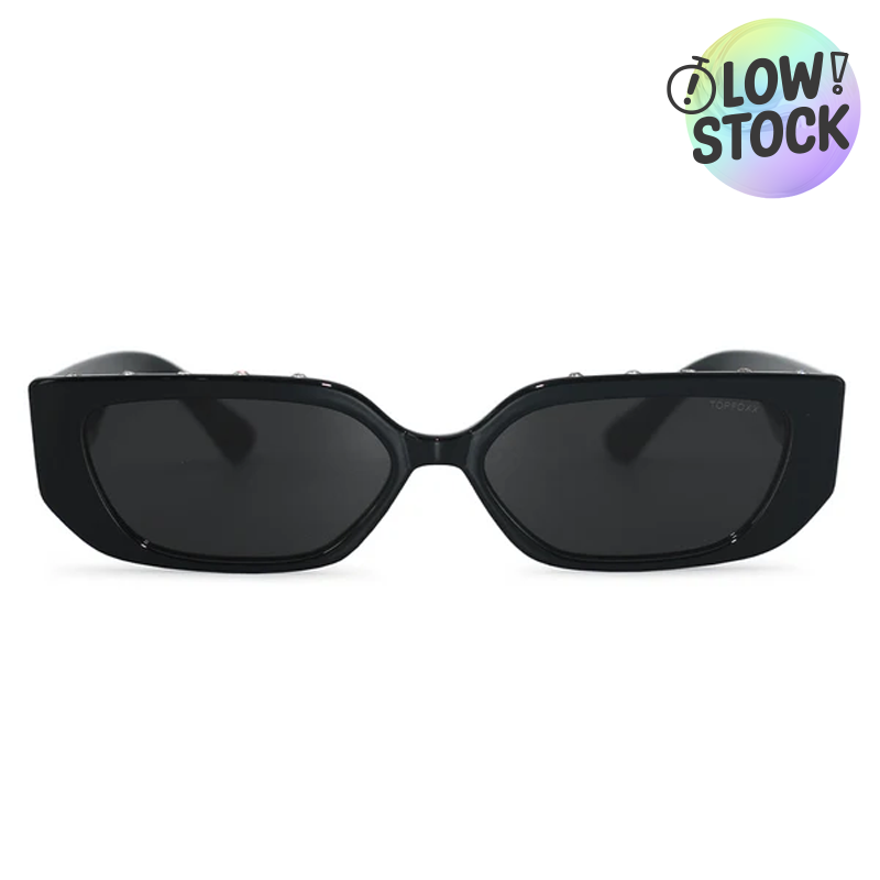 TopFoxx Sparkle In Your Eye Black Rhinestone Sunglasses