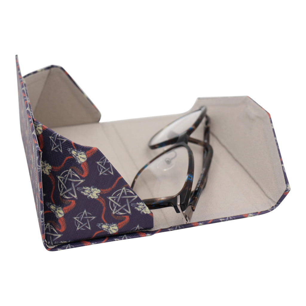 Baphomet Print Vegan Leather Glasses Case