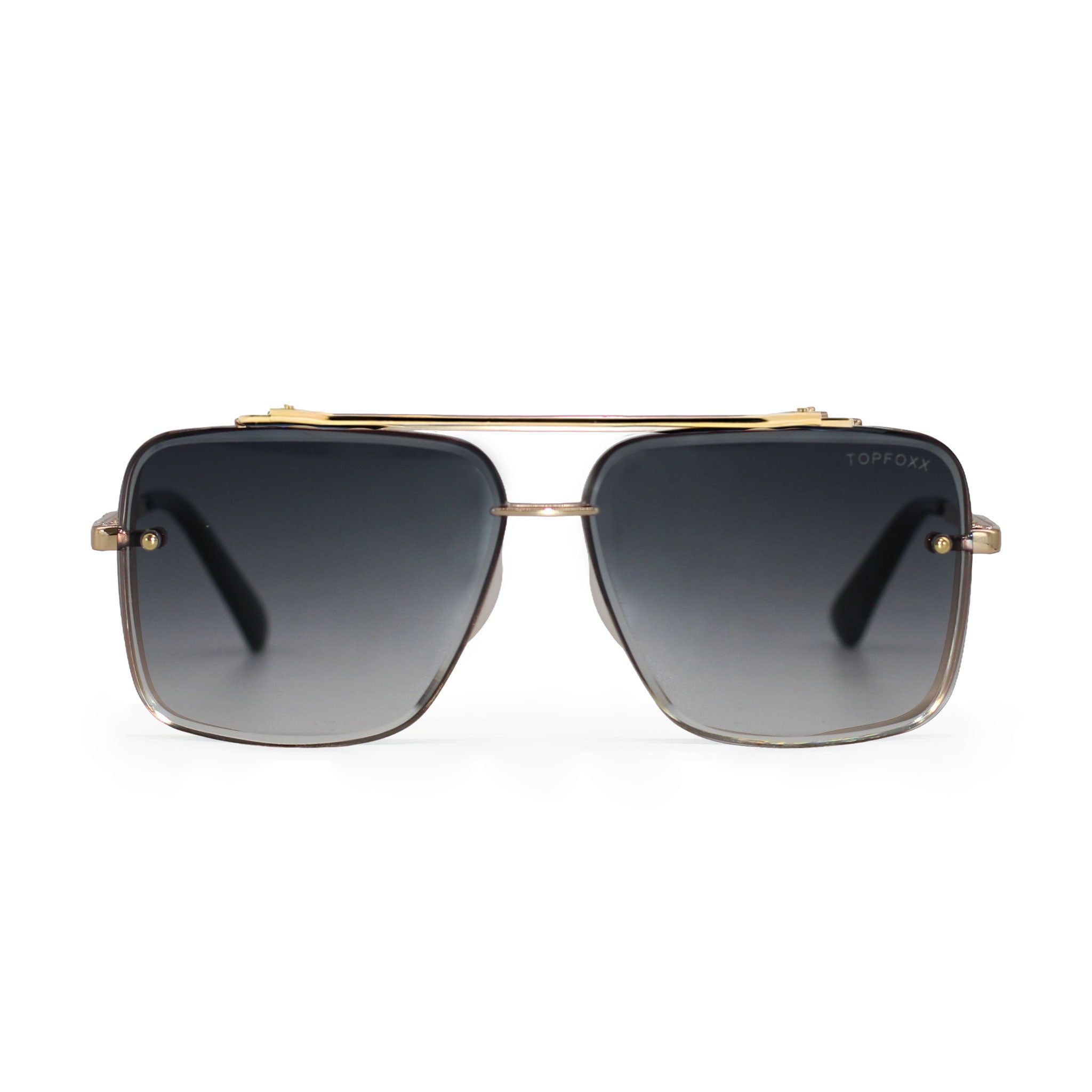 TopFoxx Bella Light Black Gold Tangle-Free Aviator Sunglasses