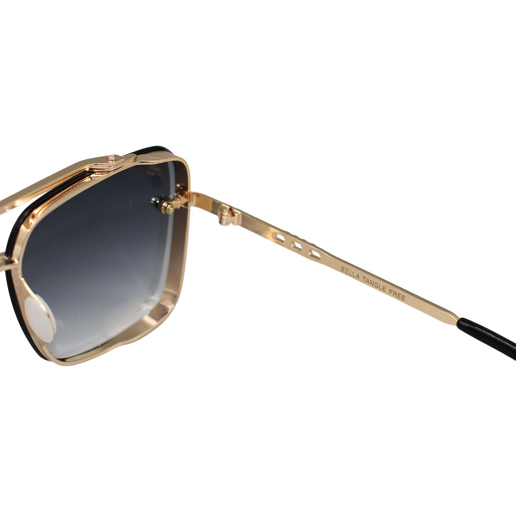 TopFoxx Bella Light Black Gold Tangle-Free Aviator Sunglasses