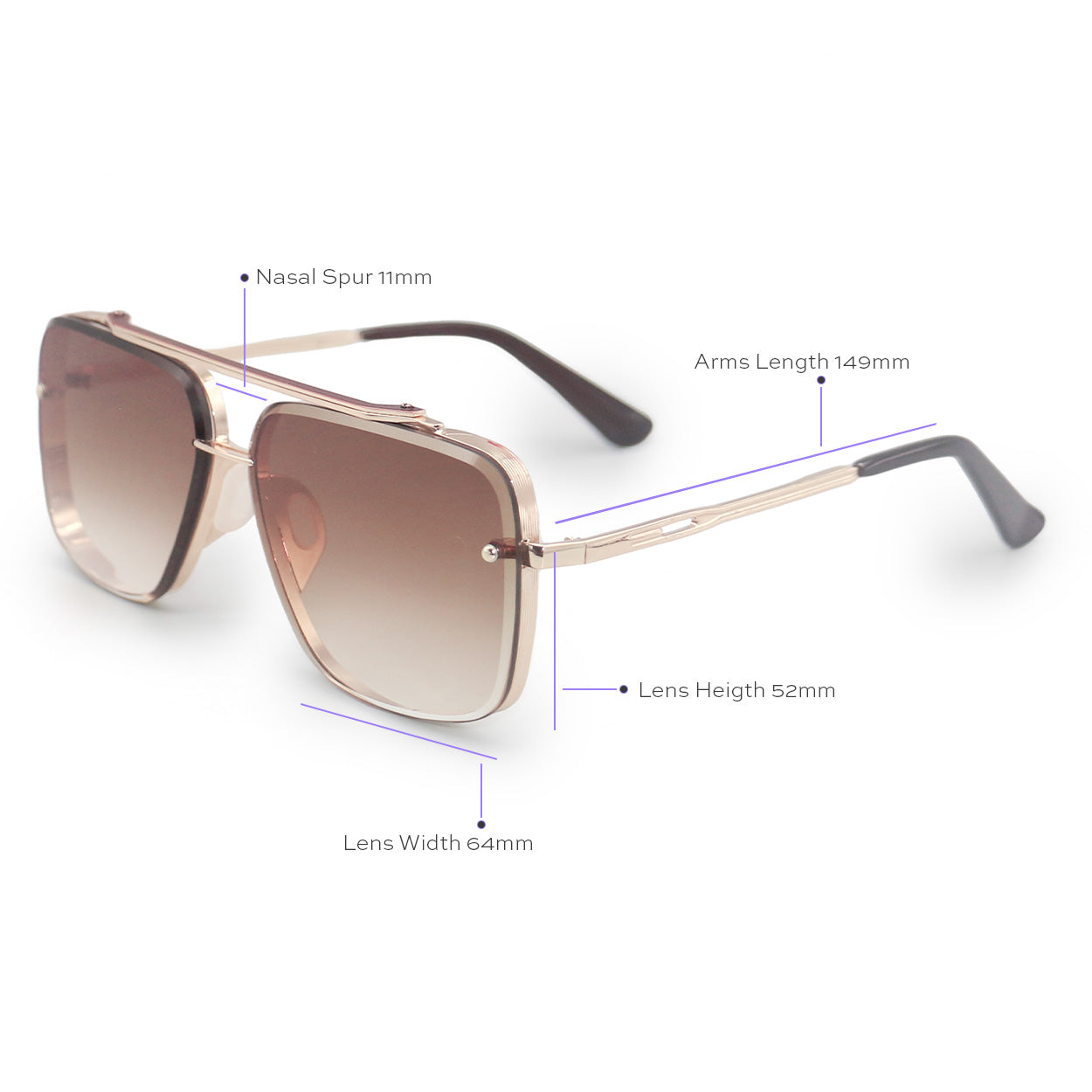 Bella Gold Aviator Sunglasses — Tangle-Free, UV400 Protection